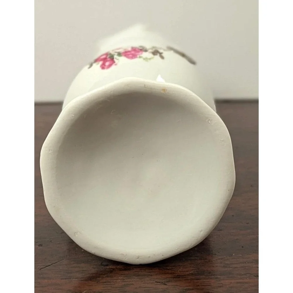 Vintage Mini Milk Glass Hurricane Oil Lamp Floral Rose Hong Kong